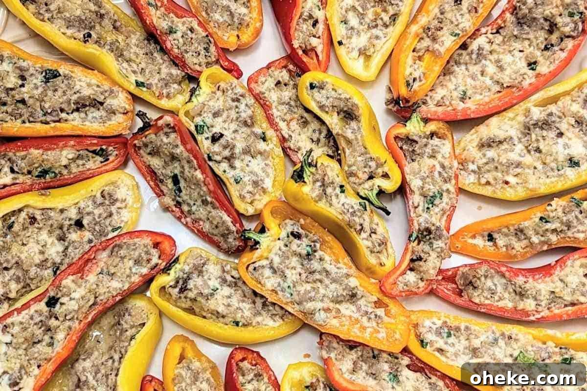 Sausage Stuffed Sweet Mini Peppers msn image.