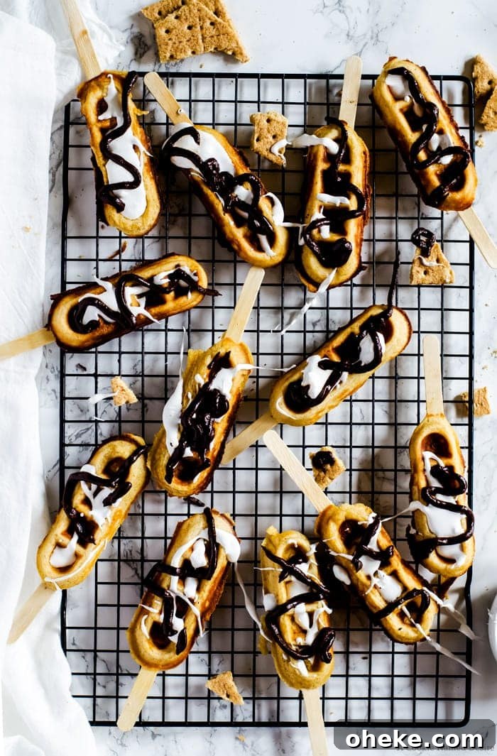 S'mores waffle sticks... this is the best way to get some s'mores in your life during breakfast. Plus, it's an easy and fun kid-friendly recipe