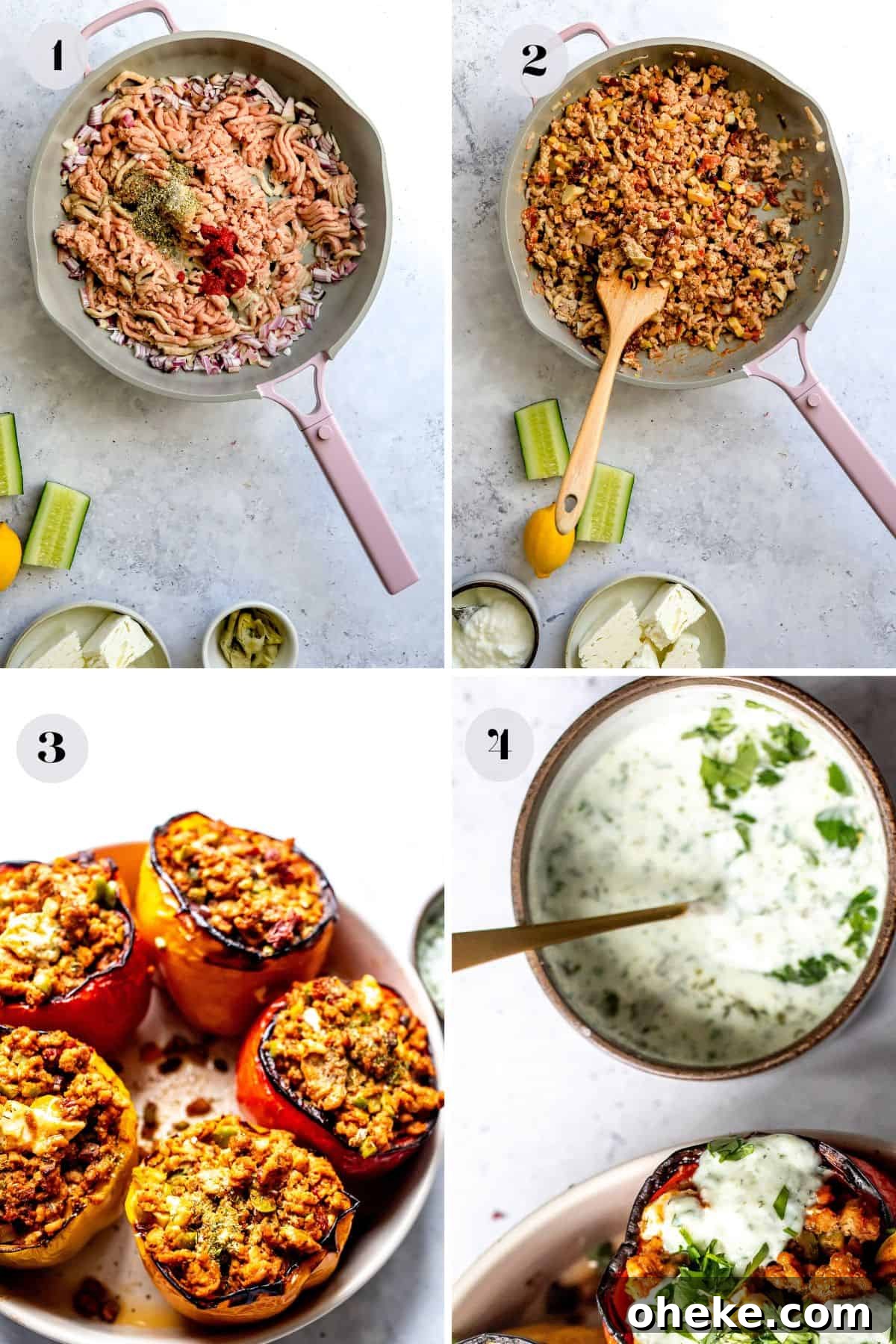 Mediterranean Stuffed Peppers with Ground Turkey and Feta 4 img 43112 3