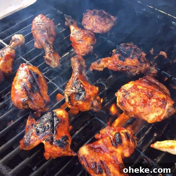 Cherry Dr Pepper Glazed Grilled Chicken Recipe 11 Grilled BBQ Chicken on the grill