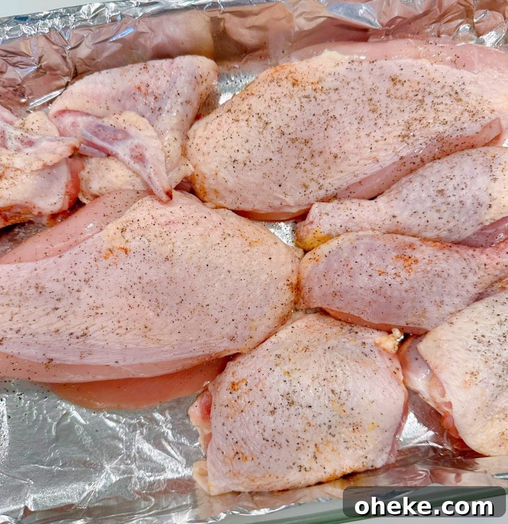 Cherry Dr Pepper Glazed Grilled Chicken Recipe 5 Chicken in baking dish with pepper.