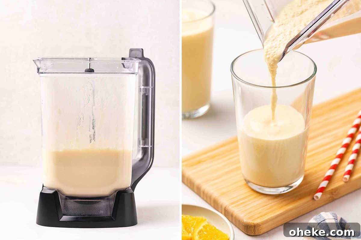 How to Make a Classic Orange Julius at Home 6 orange julius blended and poured into glass
