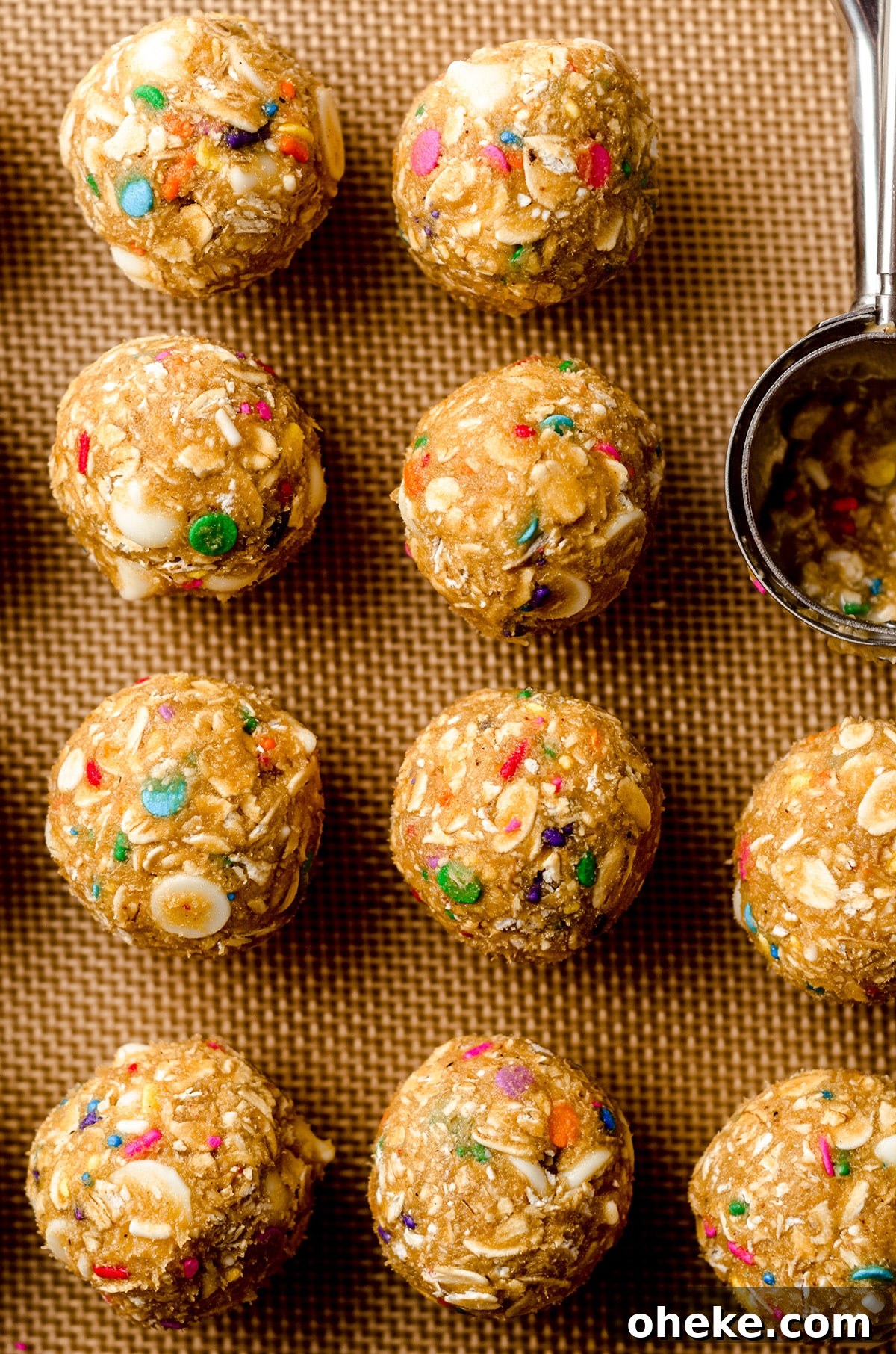 Funfetti White Chocolate Oatmeal Cookies Recipe 8 funfetti oatmeal cookie dough balls