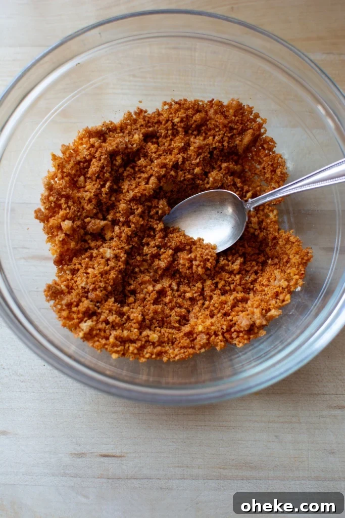 The crumble that goes on top of the corn 