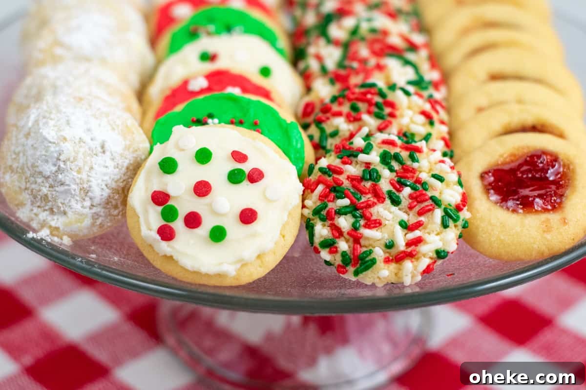 One Cookie Dough, Four Delicious Desserts You Can Make Now 3 Christmas cookies on cookie platter
