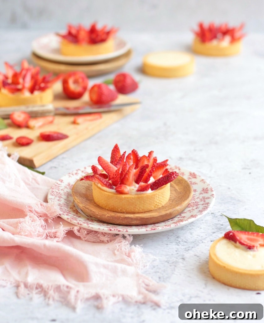 Small Strawberry Tart on a plate