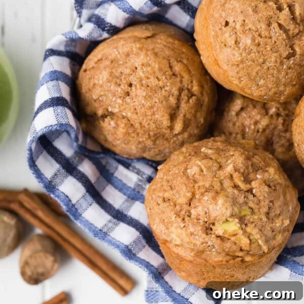 Moist Blueberry Bran Muffins with Honey and Cinnamon 15 Overhead view of muffins in a basket with blue and white linen.
