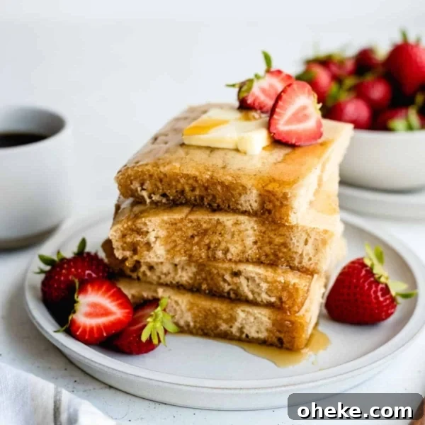 sheet pan pancakes on a plate