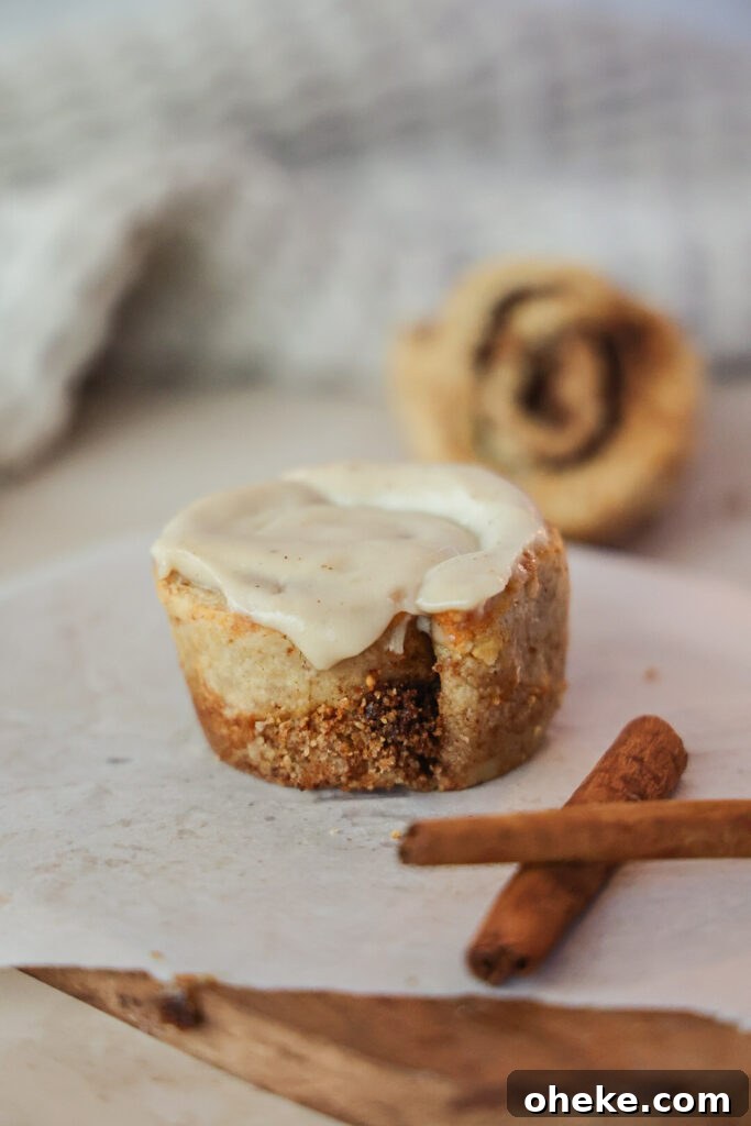 A frosted paleo cinnamon rolls.
