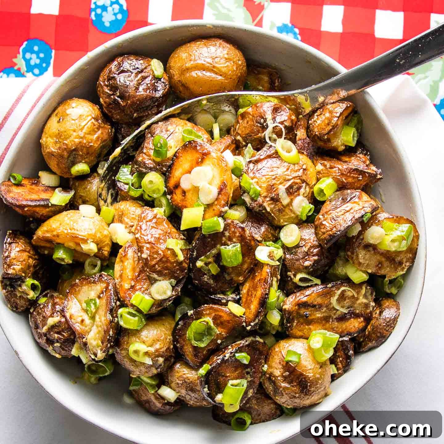 Grilled potato salad