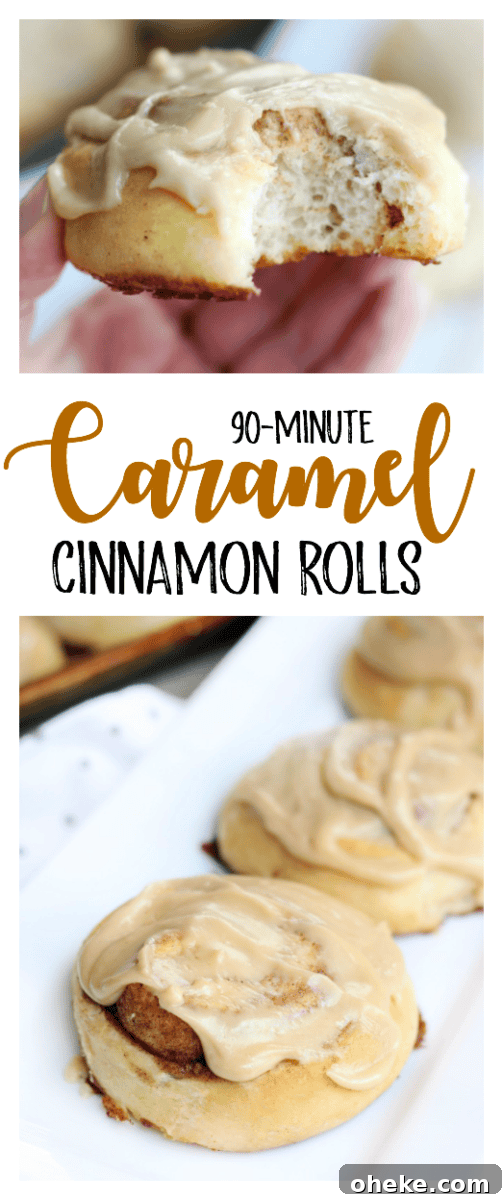 90 minute cinnamon rolls with caramel frosting