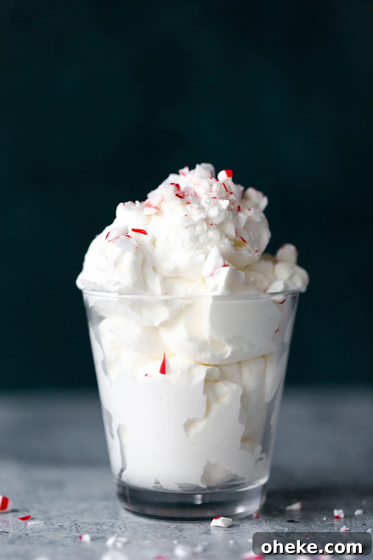 Cinnamon-Spiced Whipped Cream Recipe for Desserts 6 homemade peppermint whipped cream topped with peppermint pieces