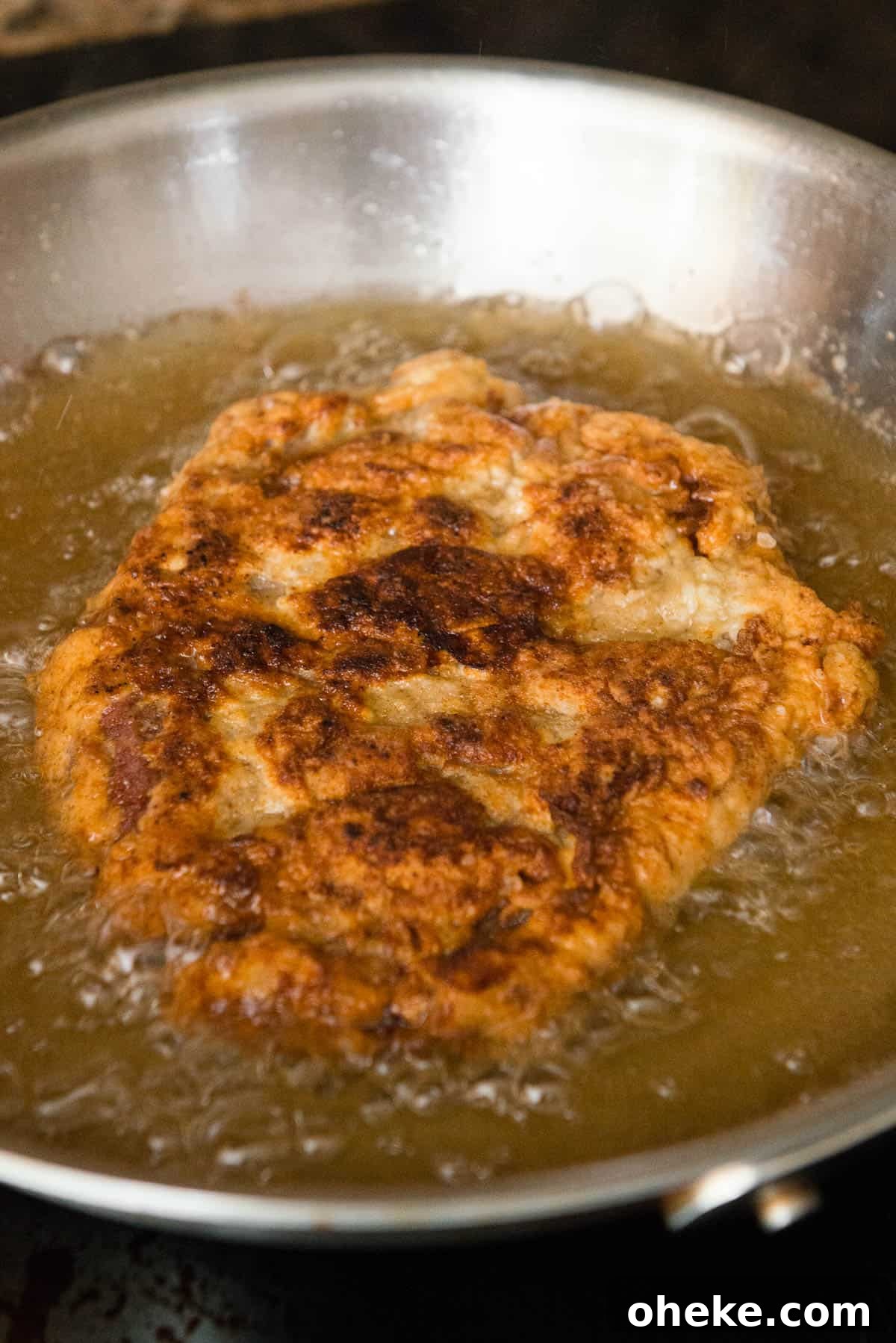 Crispy Country Fried Steak Recipe with Creamy Pepper Gravy 12 frying Country Fried Steak