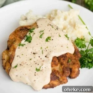 Crispy Country Fried Steak Recipe with Creamy Pepper Gravy 20 Country Fried Steak with mashed potatoes and gravy