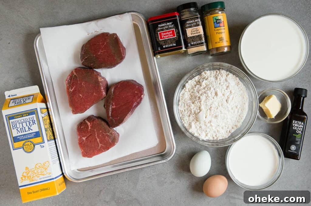 Crispy Country Fried Steak Recipe with Creamy Pepper Gravy 3 ingredients to make Country Fried Steak