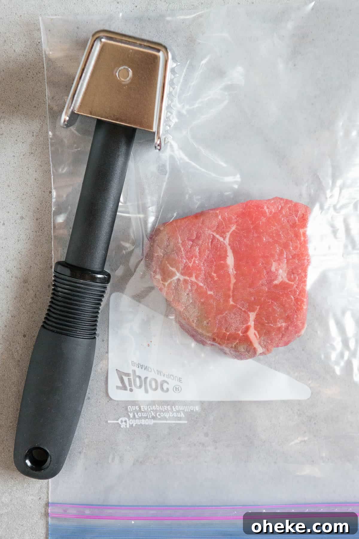 Crispy Country Fried Steak Recipe with Creamy Pepper Gravy 4 round steak in plastic bag
