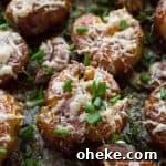 Crispy Herbed Parmesan Smashed Potatoes 7 Herby parmesan smashed potatoes - soft on the inside, crispy on the outside, these are the ultimate side-dish!