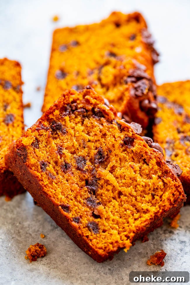 slices of vegan pumpkin bread. 