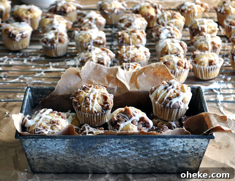 Cinnamon Streusel Mini-Muffins | ofbatteranddough.com