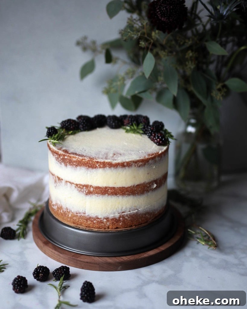 Lemon Rosemary Olive Oil Cake with Blackberry Curd & Mascarpone Frosting 6 img 687 5