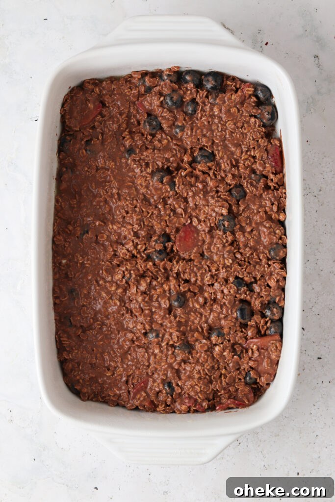 Gluten-Free Dairy-Free Chocolate Baked Oats Recipe 5 pre oven oats