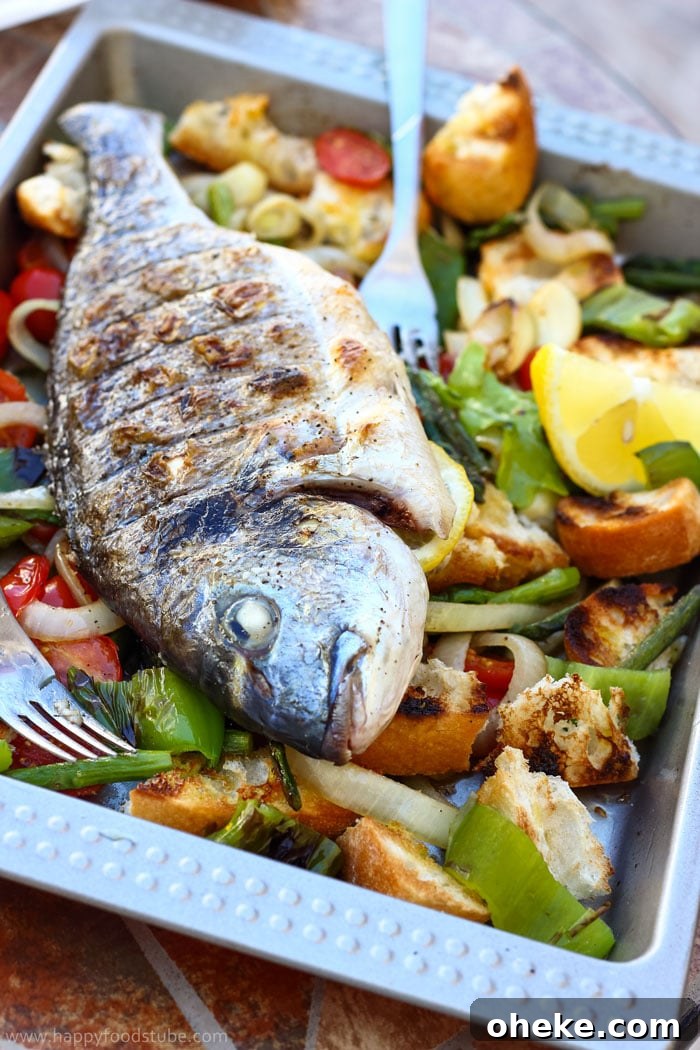 Grilled Whole Fish with Italian Bread Salad Pic