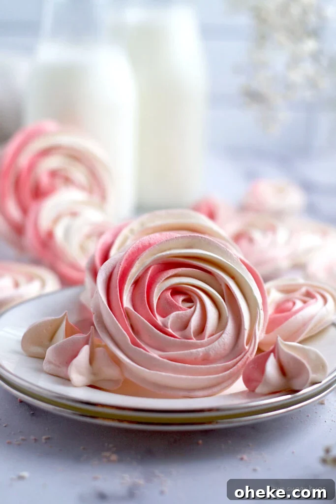 Crispy Meringue Cookies Without Cream of Tartar 17 meringues on a plate