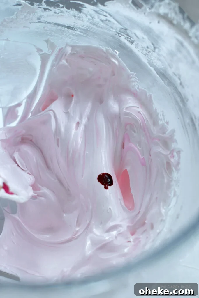 Crispy Meringue Cookies Without Cream of Tartar 10 pink gel coloring added to meringue