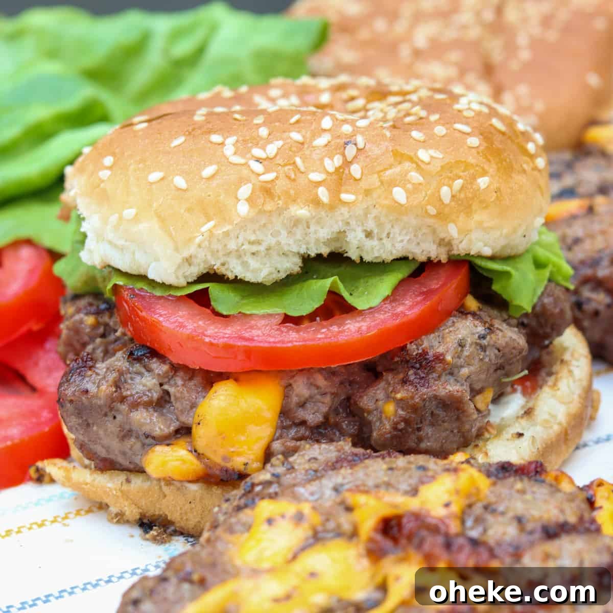 bacon burger served on a platter