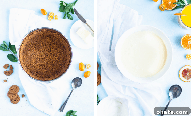 Gluten-Free Gingersnap Tangerine No-Bake Tart Recipe 3 Step-by-step photos for making gingersnap tangerine tart