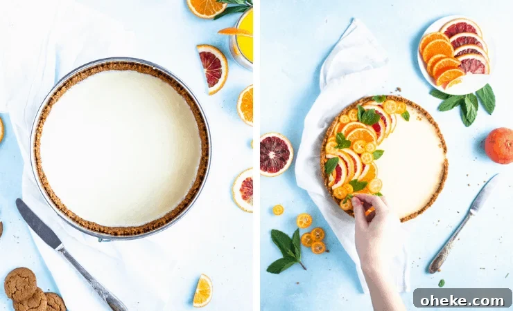 Gluten-Free Gingersnap Tangerine No-Bake Tart Recipe 4 Step-by-step photos for making gingersnap tangerine tart