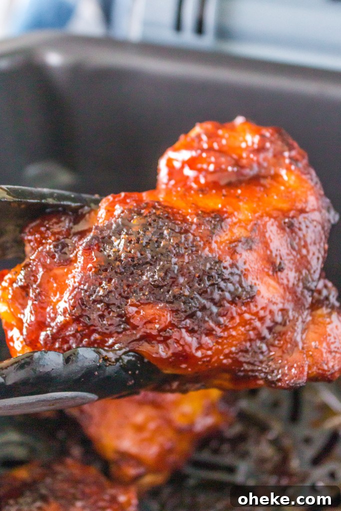 Crispy BBQ Chicken Thighs in the Air Fryer (Ninja Speedi) 5 air fryer bbq chicken thighs