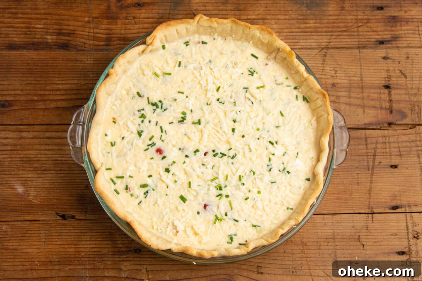 This is a picture of the crust with gruyere and chives added.