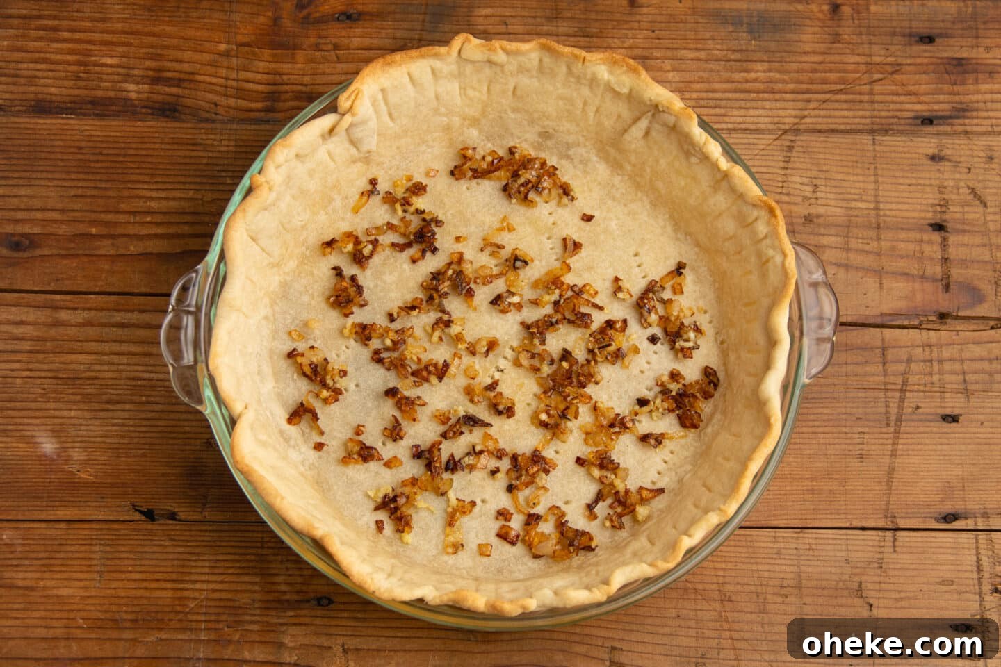 This is a picture of the crust with added caramelized shallots.