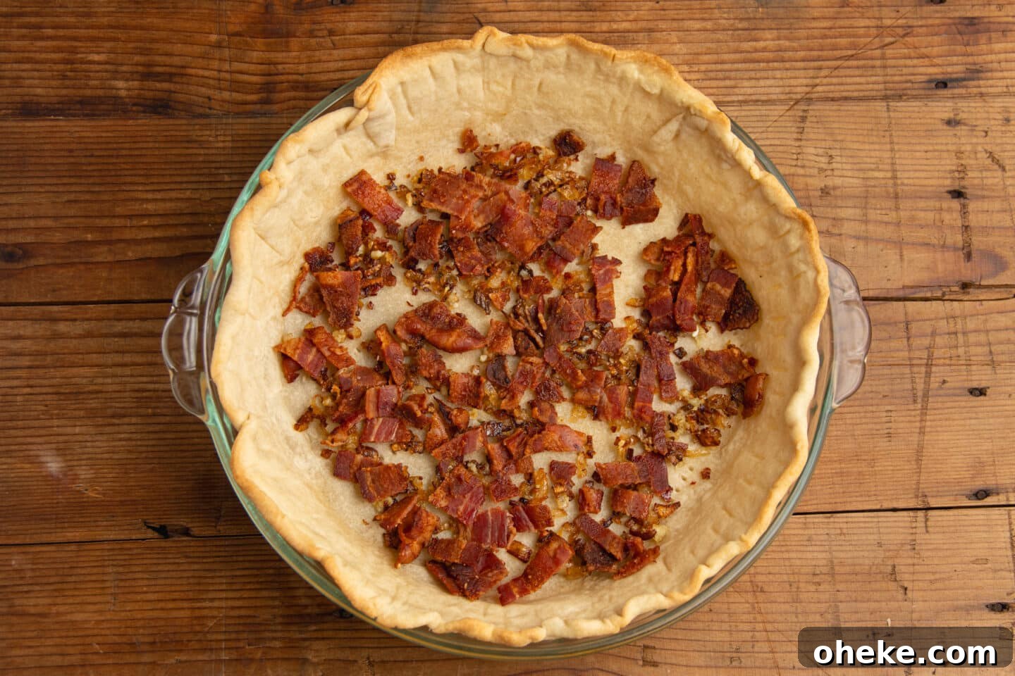 This is a picture of the crust with crispy bacon added.