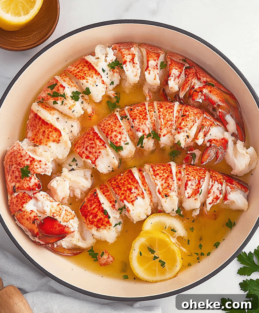 Plated Butter Poached Lobster Tails