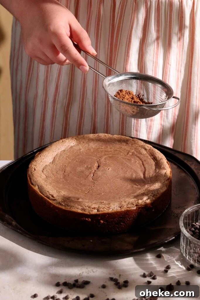 Decadent Chocolate Gooey Cake Recipe for Ultimate Indulgence 9 sprinkling top with cocoa powder