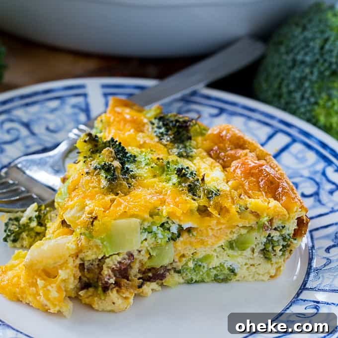 Crustless Broccoli and Cheddar Quiche - Low Carb Recipe 2 Crustless Broccoli Cheddar Quiche (Low Carb)