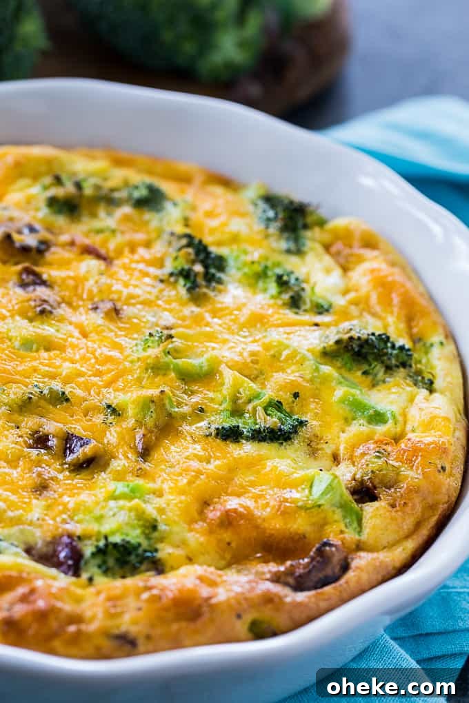 Crustless Broccoli and Cheddar Quiche - Low Carb Recipe 3 Crustless Broccoli Cheddar Quiche (Low Carb)