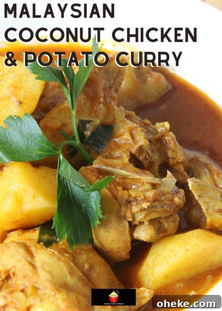 Cheats Malaysian Coconut Chicken and Potato Curry, easy no-fuss dinner, quick recipe and delicious with rice or naan bread. Simple ingredients for a tasty chicken dinner.