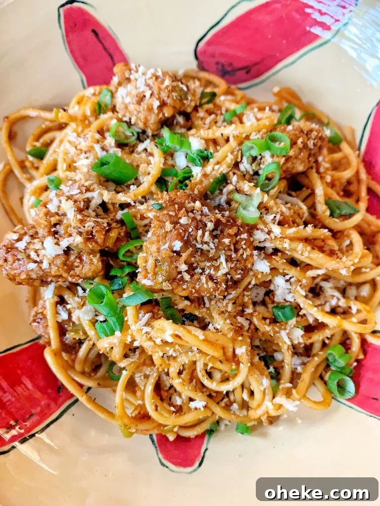 CPK-Style Kung Pao Spaghetti Recipe: How to Recreate the Restaurant Favorite 3 Kung Pao Spaghetti close up