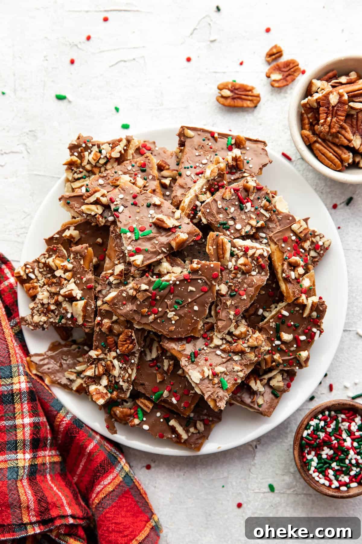 Christmas crack on a sheet pan