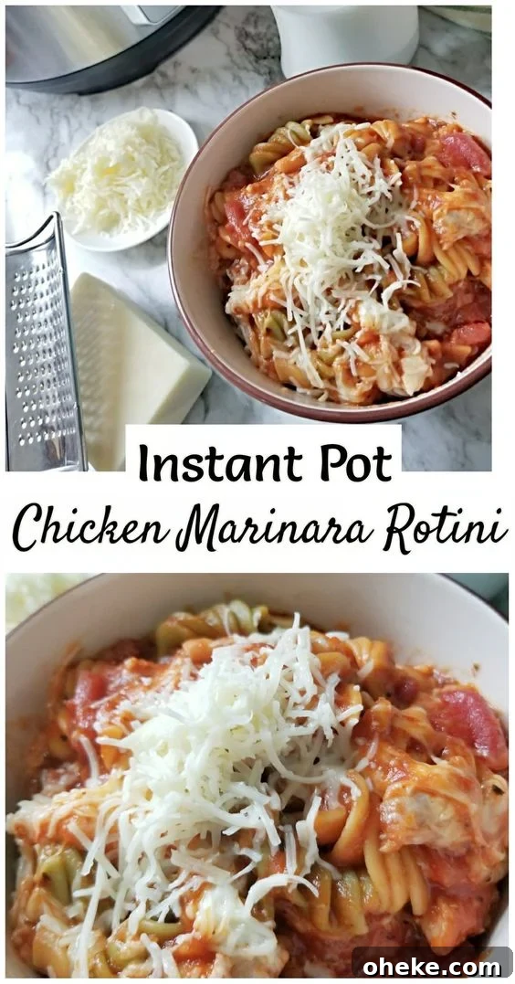 Instant Pot Chicken Marinara Rotini Pinterest Pin 