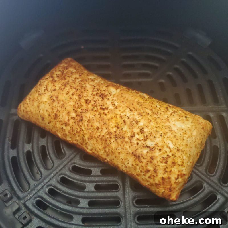 air fried hot pocket in an air fryer basket