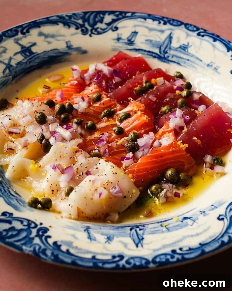 plated Sicilian sashimi