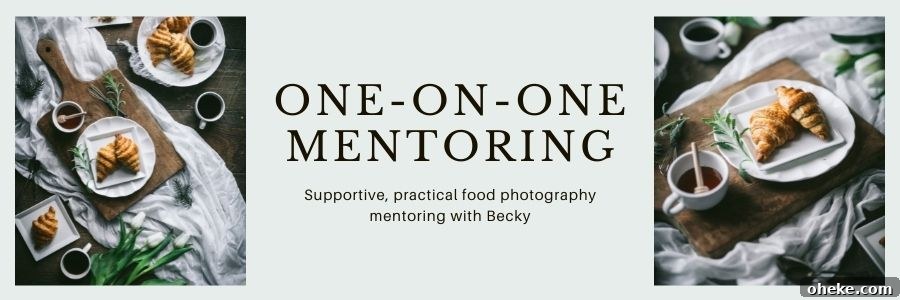 banner with croissants announcing one on one photography mentoring with becky hadeed