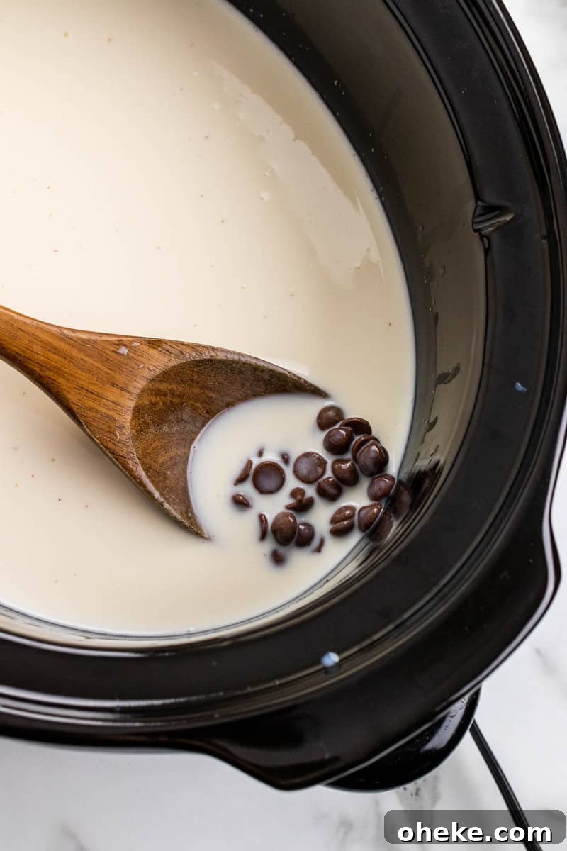 putting ingredients in the slow cooker