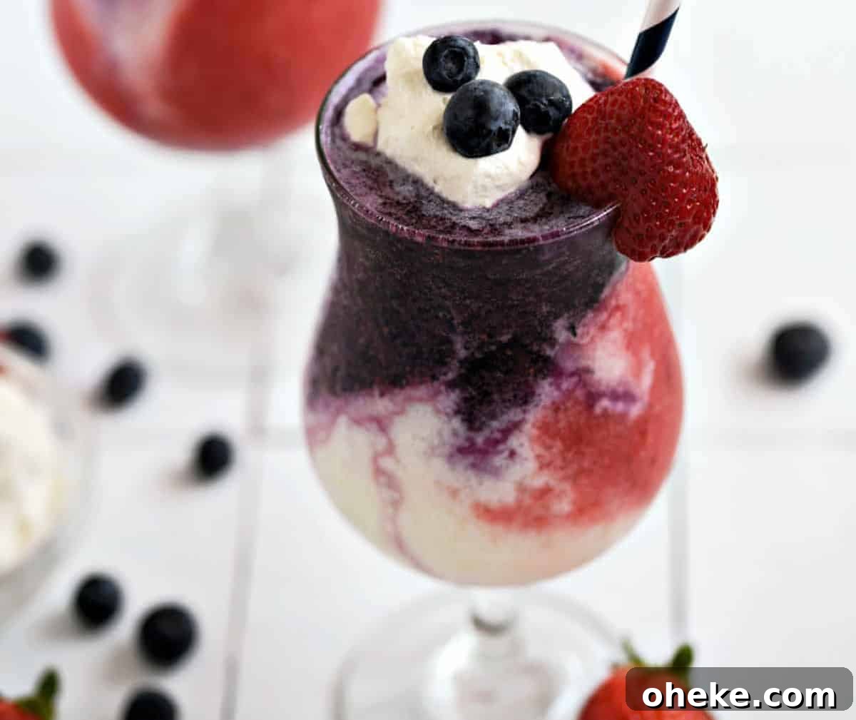 Layered Berry Pina Colada.