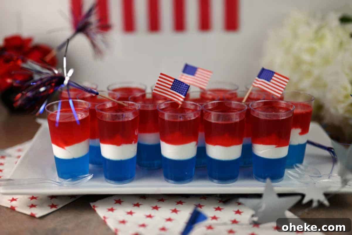 red white and blue jello shots.