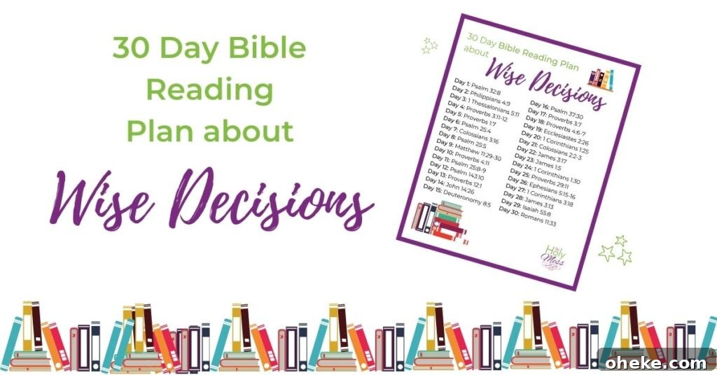 Bible reading plan about wise decisions